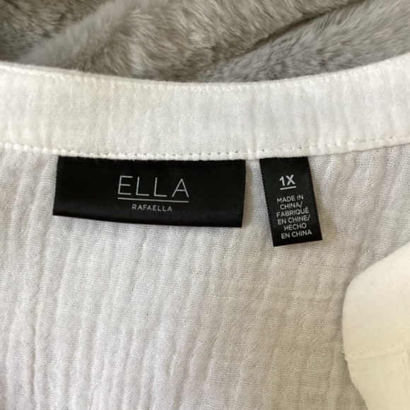 NWT White Ella Raphaella blouse size 1X - Picture 3 of 7
